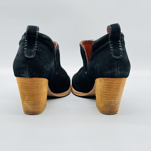 Jeffrey Campbell Shoes Womens 6 Black Suede Cutout Ankle Booties Block Heel - Picture 5 of 10